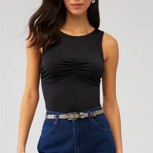 Good America Slinky Jersey Ruched Tank Top - Medium